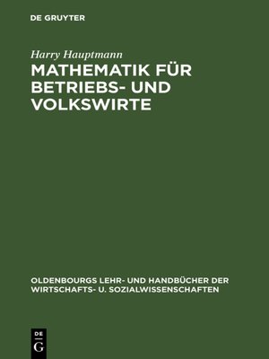 cover image of Mathematik für Betriebs- und Volkswirte